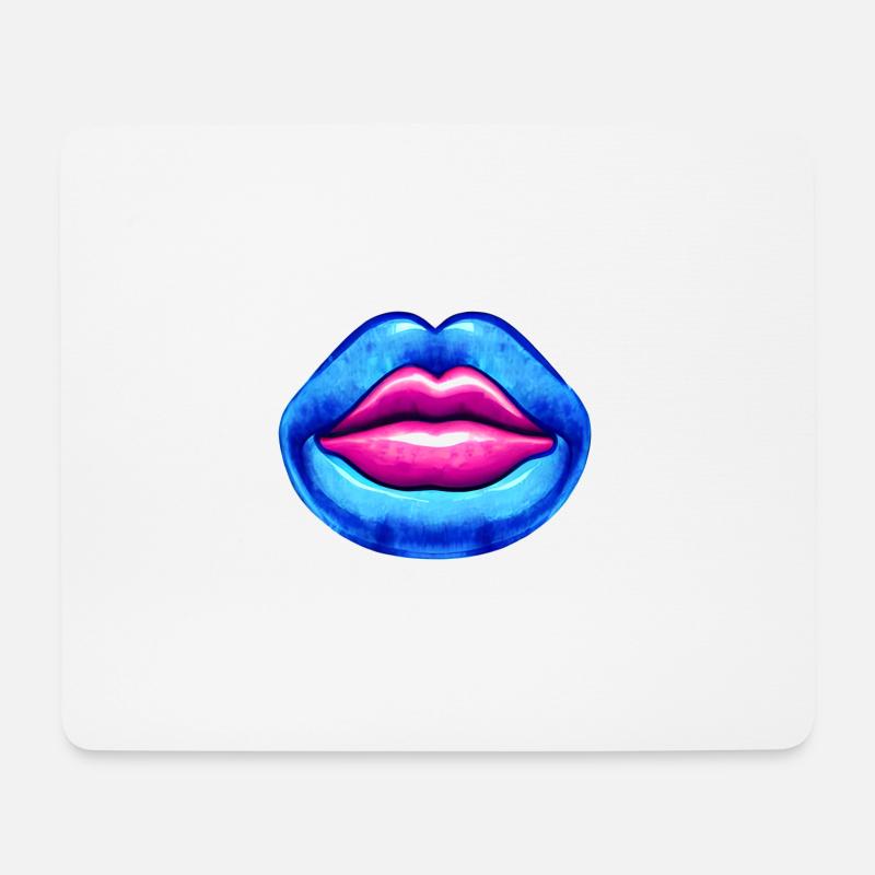 Lippen - Mousepad (Querformat) - Weiß