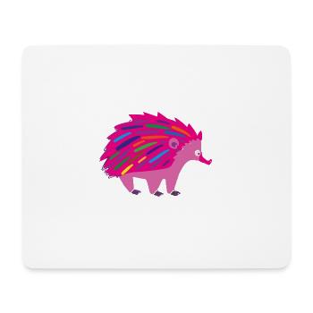 hedgehog,pink,rainbow,colorful,pink - Mouse Pad (horizontal) - white - Front
