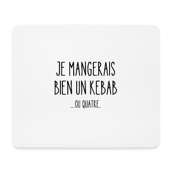 je mangerais bien un kebab - Tapis de souris (format paysage) - blanc - Devant