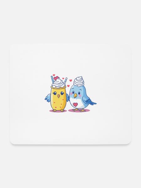 Vogeltopping - Mousepad (Querformat) - Weiß