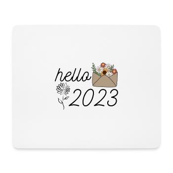 Hallo 2023 Sonnenblume Willkommen 2023 Shirt Neujahr - Mousepad (Querformat) - Weiß - Vorne