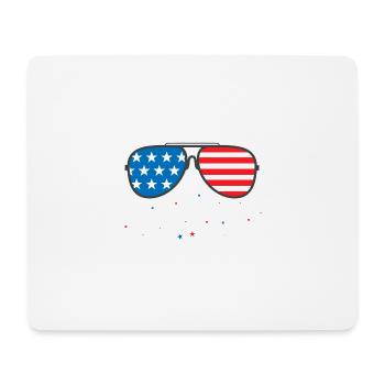 Amerikanische Flagge Sonnenbrille Sterne Streifen Grafik 4. - Mousepad (Querformat) - Weiß - Vorne