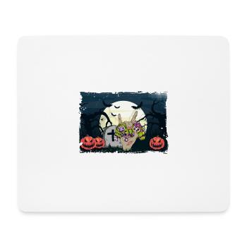 Halloween Skeleton Zombie Gamer Hand Funny Gaming - Mouse Pad (horizontal) - white - Front
