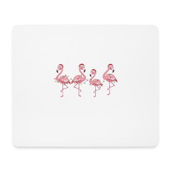Rosa Flamingo Frohe Weihnachten Weihnachtsmütze - Mousepad (Querformat) - Weiß - Vorne