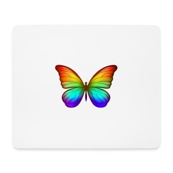 Regenbogen Schmetterling Farbenfrohes Natur Design - Mousepad (Querformat) - Weiß - Vorne