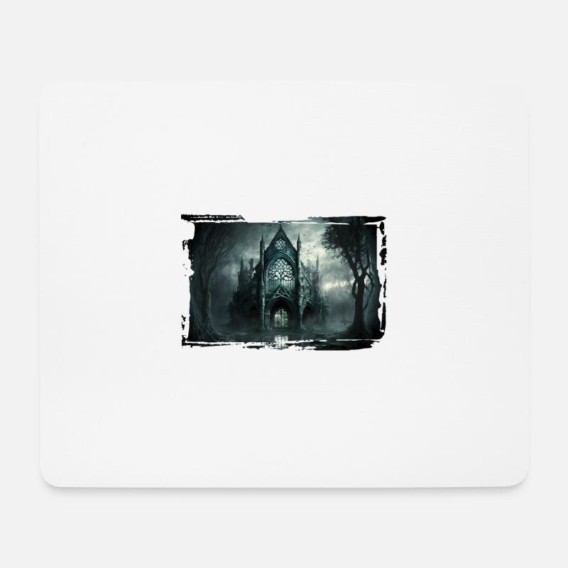 Schloss in der Nacht - Gotik - Mousepad (Querformat) - Weiß