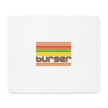 Hamburger in retro look T-shirt for fast food fans - Mouse Pad (horizontal) - white - Front