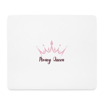 Krone mit Aufschrift Geld Königin - Mousepad (Querformat) - Weiß - Vorne