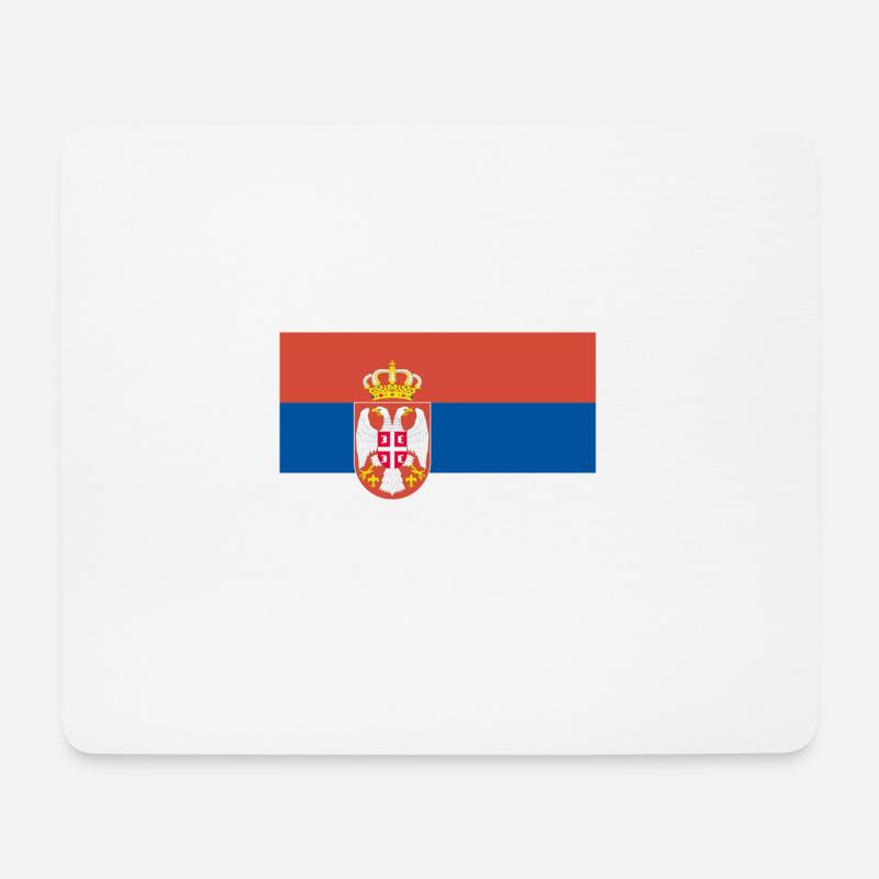 Serbische Flagge - Mousepad (Querformat) - Weiß
