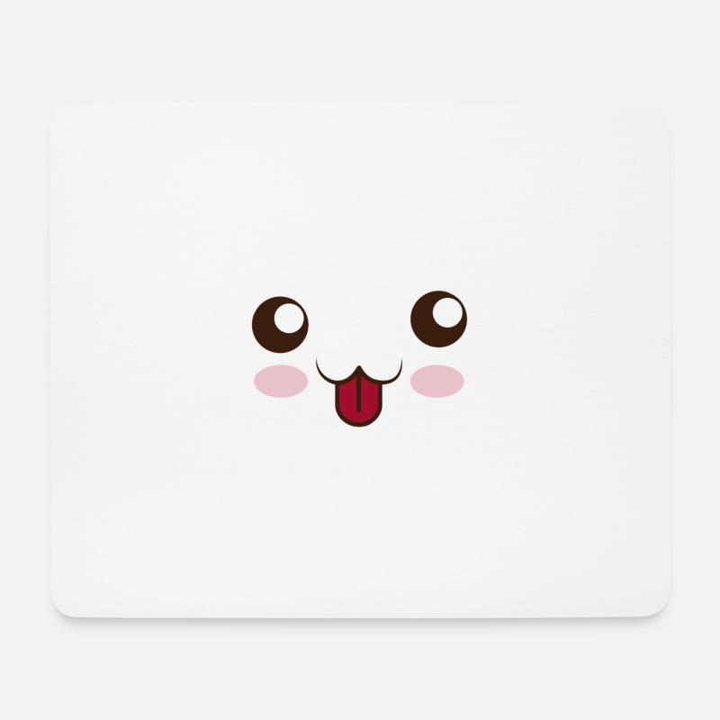 Kawaii Gesicht - Mousepad (Querformat) - Weiß