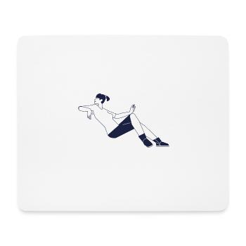 Urban Line - femme assise et relaxante - Tapis de souris (format paysage) - blanc - Devant