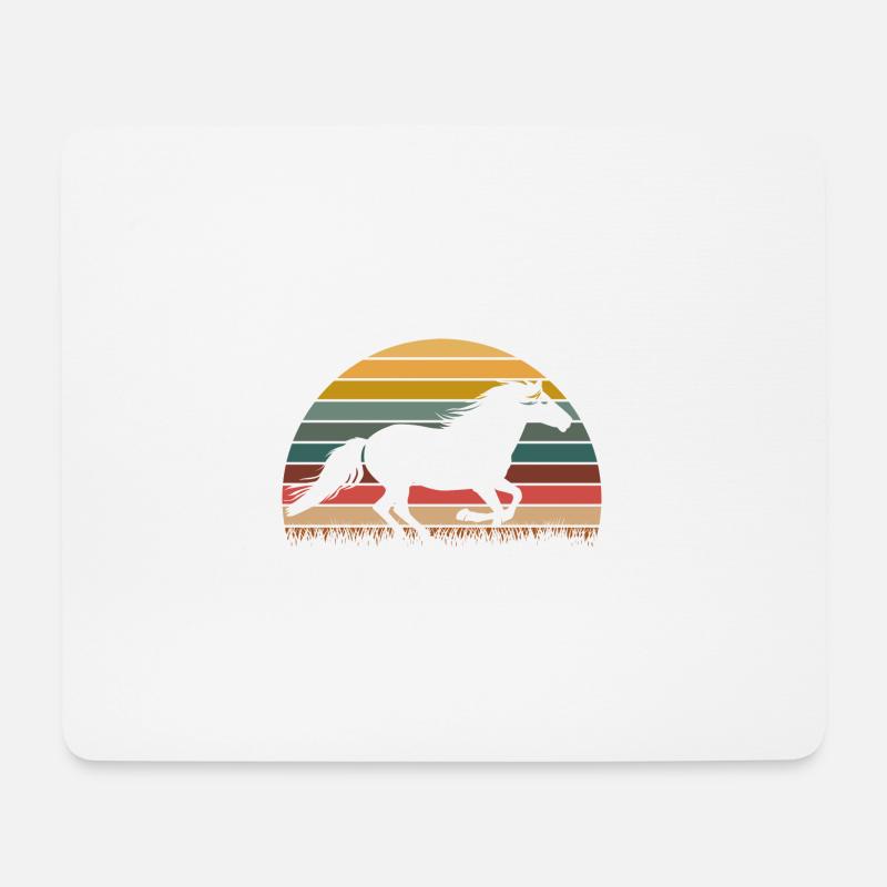 Island Pferde - Mousepad (Querformat) - Weiß