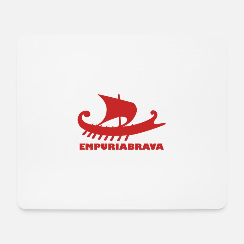 Schiff Empuriabrava/Schrift rot #C62626 - Mousepad (Querformat) - Weiß
