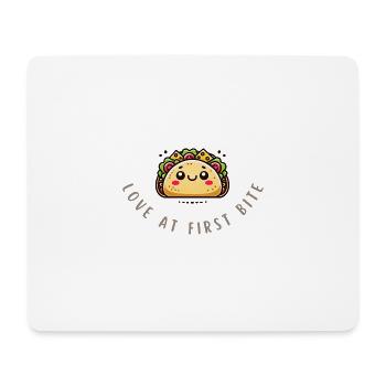 Love at First Bite – Cute Food Shirt - Mousepad (Querformat) - Weiß - Vorne