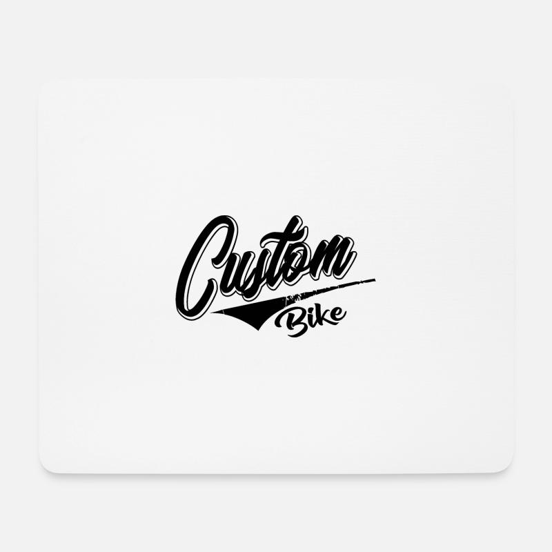 custom bike biker tour rock bobber tuner tuning - Mousepad (Querformat) - Weiß