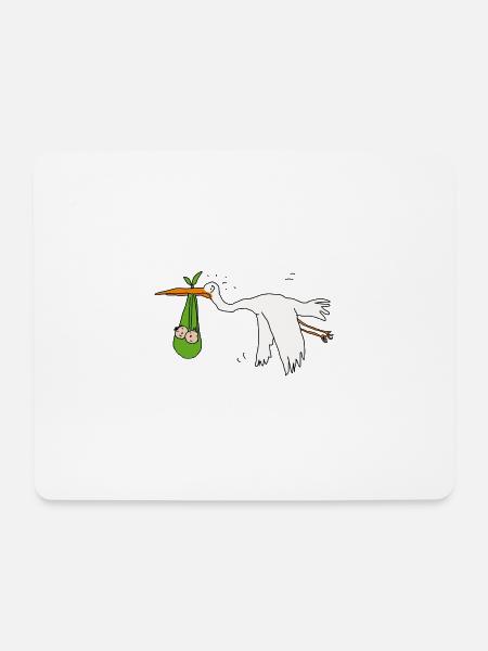 Zwillinge Storch helle Haut - Mousepad (Querformat) - Weiß