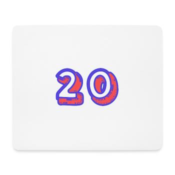 20. 20 ANS. 20e ANNIVERSAIRE. ANNIVERSAIRE 20 ANS. - Tapis de souris (format paysage) - blanc - Devant
