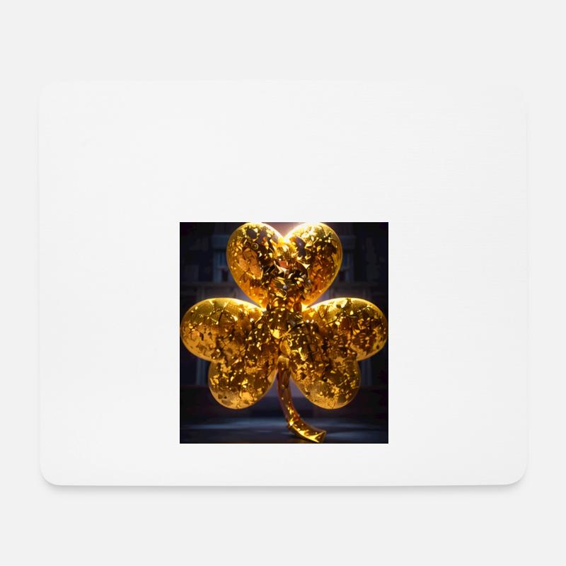 Kleeblatt,gold,glitter , klee - Mousepad (Querformat) - Weiß