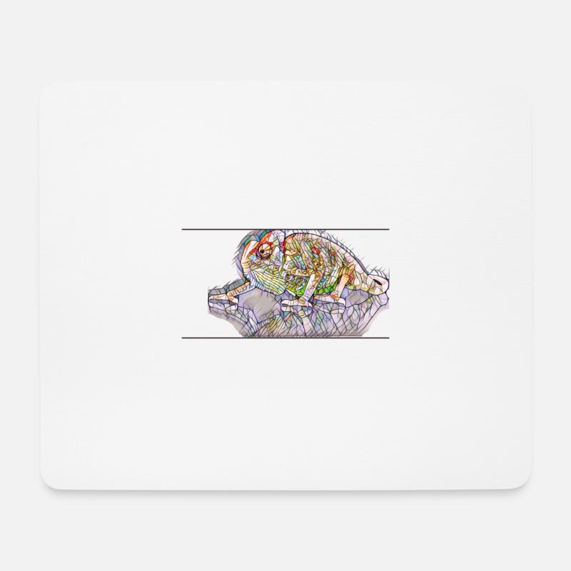 Chamäleon - Kunstdruck farbig und stylisch - Mousepad (Querformat) - Weiß