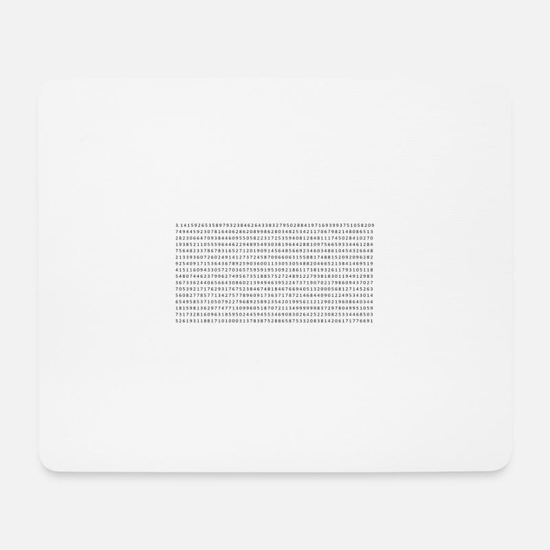 Pi mit Nachkommastellen - Mousepad (Querformat) - Weiß