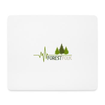 Forest Folk Logo mit Herzschlag - Mousepad (Querformat) - Weiß - Vorne