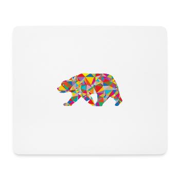 Bär - Low Poly - Art - Mousepad (Querformat) - Weiß - Vorne