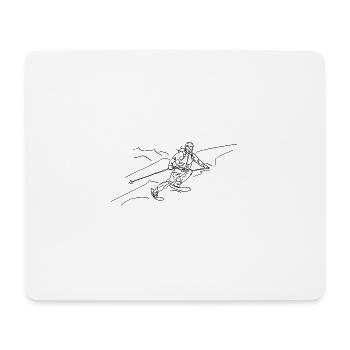 Downhill schwarz outline - Mousepad (Querformat) - Weiß - Vorne