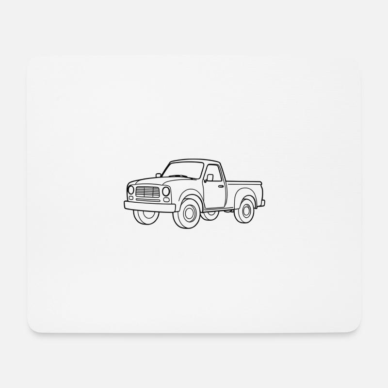 Minimalistic Pickup-Truck - Mousepad (Querformat) - Weiß