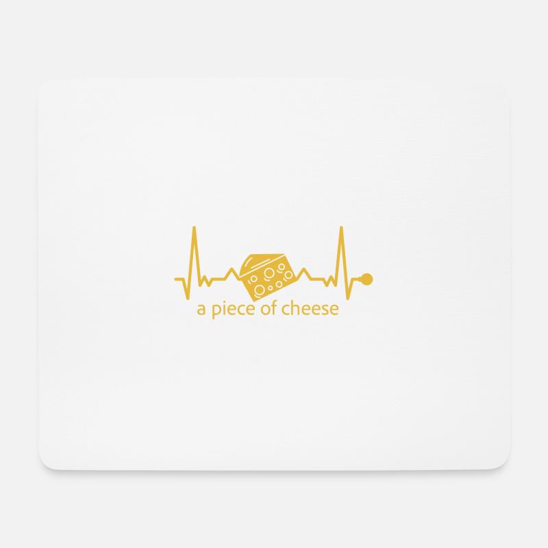 Käseliebe - ich stehe auf Käse (a piece of cheese) - Mousepad (Querformat) - Weiß