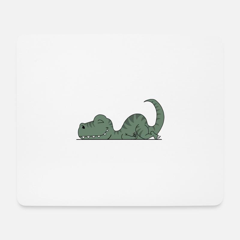 Müder Dinosaurier - Mousepad (Querformat) - Weiß