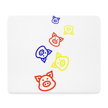 Animal porcin - Tapis de souris (format paysage) - blanc - Devant