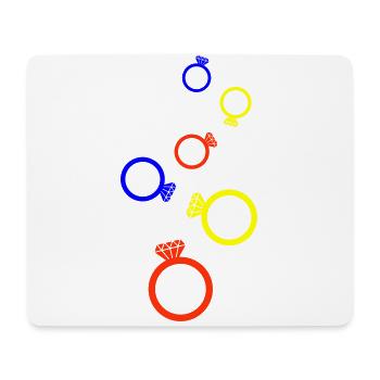 Eheringe Bunt - Mousepad (Querformat) - Weiß - Vorne