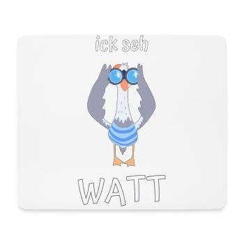 ick seh watt Möwe Fernglas - Mousepad (Querformat) - Weiß - Vorne