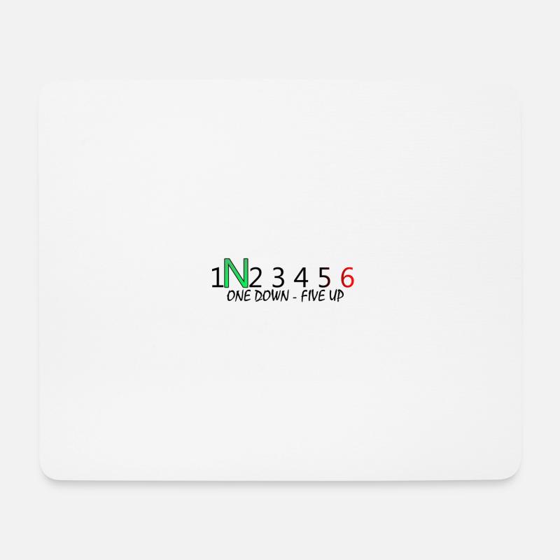 ONEdownFIVEup - Mousepad (Querformat) - Weiß