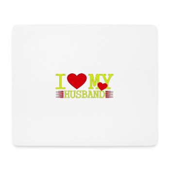 J’aime mon mari - Tapis de souris (format paysage) - blanc - Devant