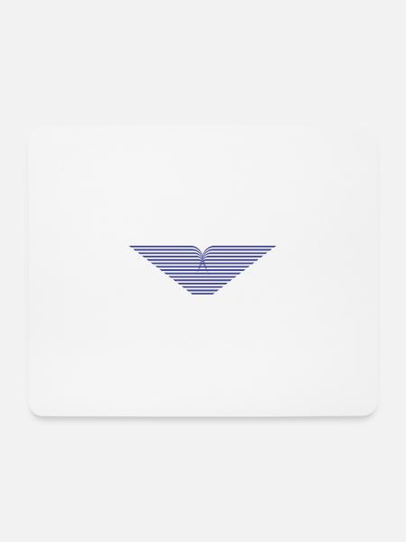 Blaues Strahlen-V Design - Mousepad (Querformat) - Weiß