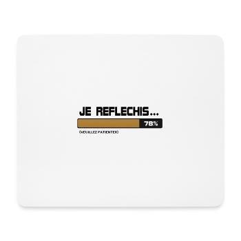 I thought, wait, please wait (beige | black) - Mouse Pad (horizontal) - white - Front