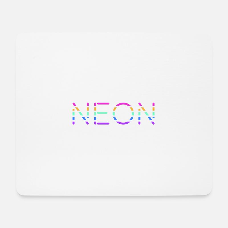 neon logo - Mousepad (Querformat) - Weiß