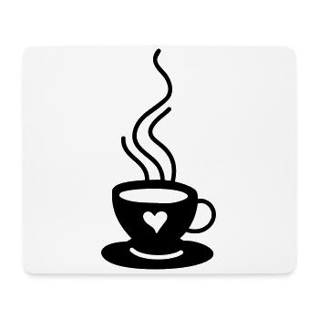Hot sweet morning coffee cappuccino cup with love. - Mouse Pad (horizontal) - white - Front