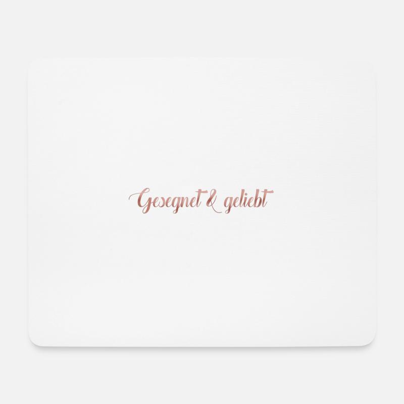 Gesegnet & geliebt - Mousepad (Querformat) - Weiß