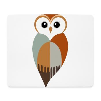 Hibou stylisé - Tapis de souris (format paysage) - blanc - Devant