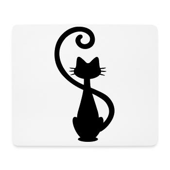 Cat - Chat - Cat - Silhouette - Mouse Pad (horizontal) - white - Front