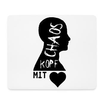 Chaoskopf mit Herz Geschenk - Mousepad (Querformat) - Weiß - Vorne
