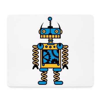 Ein Roboter mit Zahnräder - Mousepad (Querformat) - Weiß - Vorne