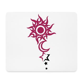 Sonne, Mond und Sterne Tattoo - Mousepad (Querformat) - Weiß - Vorne