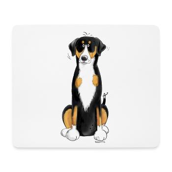 Motif drôle de chien Sennenhund I Comle Entlebucher I - Tapis de souris (format paysage) - blanc - Devant