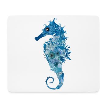 Seahorse with corals, shells and sea anemones - Mouse Pad (horizontal) - white - Front