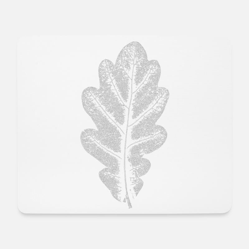 Blatt EICHE / Eichenblatt WEISS - Mousepad (Querformat) - Weiß