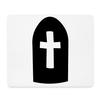 Grabstein mit Kreuz / gravestone / Halloween - Mousepad (Querformat) - Weiß - Vorne