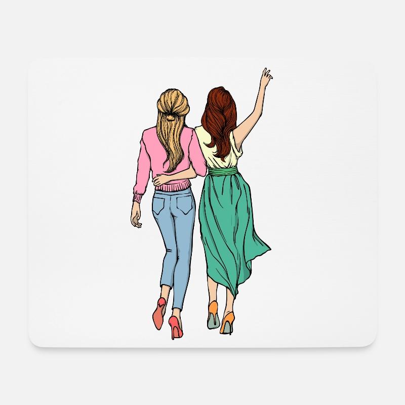 Beste Freunde Freundin - Mousepad (Querformat) - Weiß